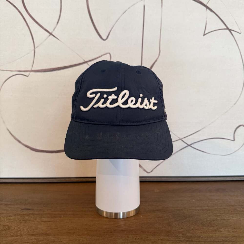Titleist FootJoy FJ Pro V1 Navy Blue Mesh Back Adjustable Golf Hat